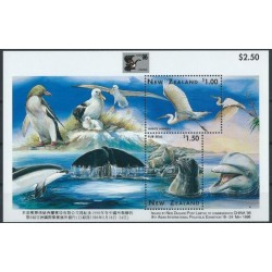 Nowa Zelandia - Bl 55 1996r - Ptaki - Ssaki morskie