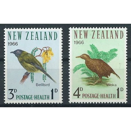 Nowa Zelandia  - Nr 451 - 52 1966r - Ptaki