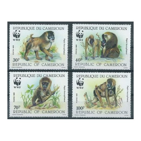 Kamerun - Nr 1155 - 58 1988r - WWF -  Małpy