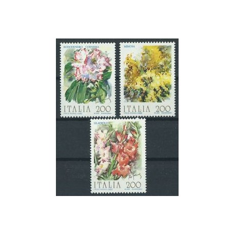 Włochy - Nr 1839 - 41 1983r - Kwiaty