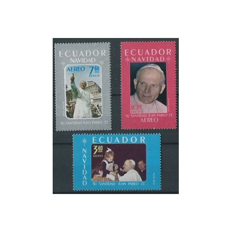Ekwador - Nr 1893 - 95 Chr 19 1980r - Papież