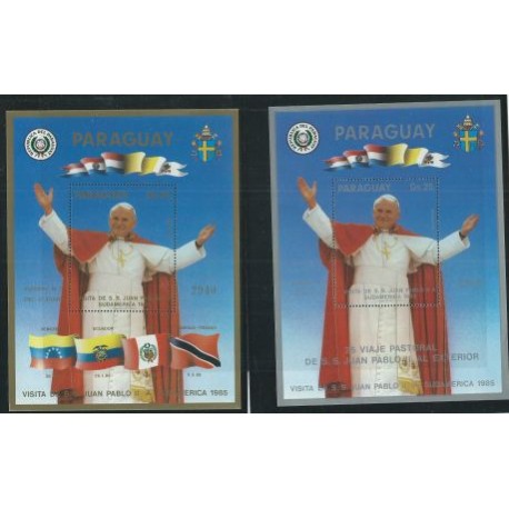 Paragwaj - Bl 414 - 15 Chr 65 1985r - Papież