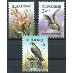 Belgia - Nr 2296 - 98 1987r - Ptaki - Ssaki - Kwiaty