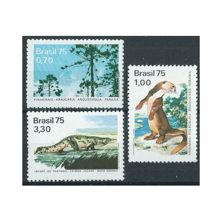 Brazylia - Nr 1488 - 90 1975r - Gady - Ssaki - Drzewa