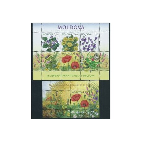 Mołdawia - Bl 46 - 47 2009r - Kwiaty
