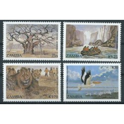 Zambia - Nr 404 - 07 1987r - Drzewa - Ssaki - Ptaki