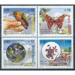 Nepal -  Nr 794 - 97 2004r - Ptaki  -  Motyle - Kwiaty