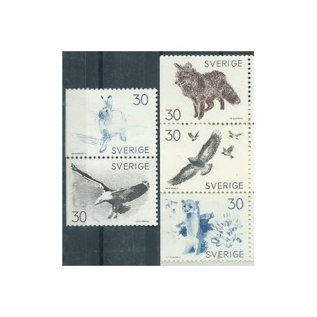 Szwecja - Nr 621 - 25 Pasek 1968r - Ptaki - Ssaki