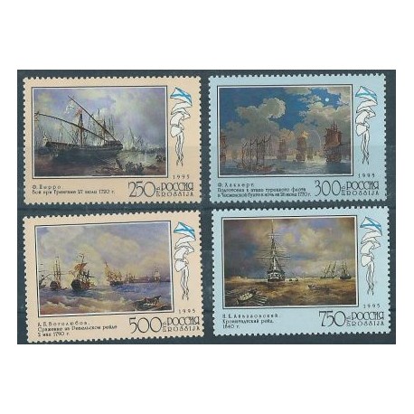 Rosja - Nr 465 - 68 1995r - Malarstwo - Marynistyka