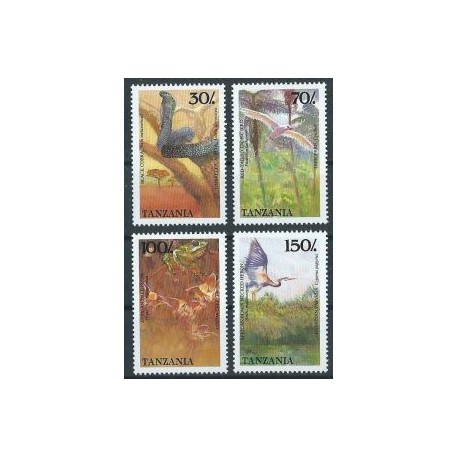 Tanzania - Nr 550 - 53 1989r - Ptaki - Gady