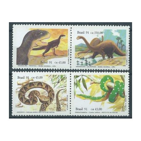 Brazylia - Nr 2415 - 18 1991r - Gady - Dinozaury