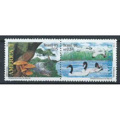 Brazylia - Nr 2670 - 71 1995r - Ptaki - Gady