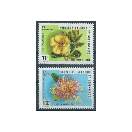 Nowa Kaledonia - Nr 646 - 47 1980r - Kwiaty - Kol. francuskie