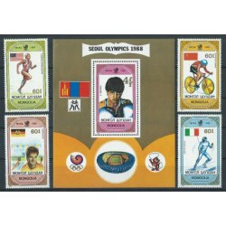 Mongolia - Nr 2074 - 77 Bl 140 1989r - Sport