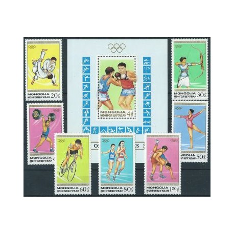 Mongolia - Nr 1964 - 70 Bl 129 1988r - Sport - Olimpiada