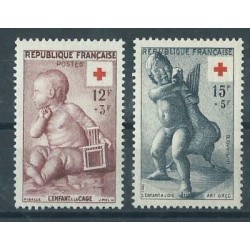 Francja - Nr 1076 - 77 1955r - Czerwony Krzyż - Rzeżba