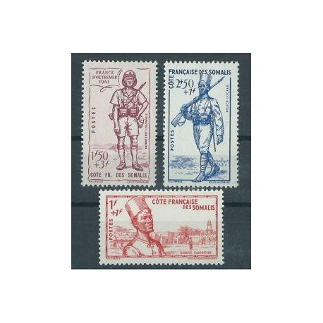 Somali Fr. - Nr 190 - 92 1941r - Militaria - Kol. francuskie