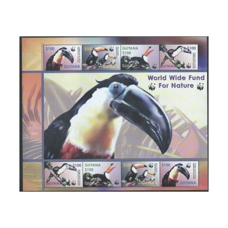 Guyana - Nr 7626 - 29 Klb 2003r - WWF - Ptaki