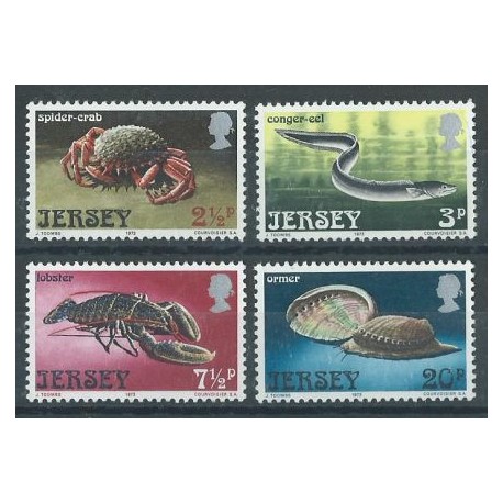 Jersey - Nr 091 - 94 1973r - Muszle - Fauna morska - Ryba