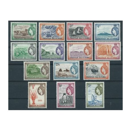 Tristan da Cunha - Nr 014 - 27 1954r - Ptaki - Ssaki morskie - Kol. angielskie