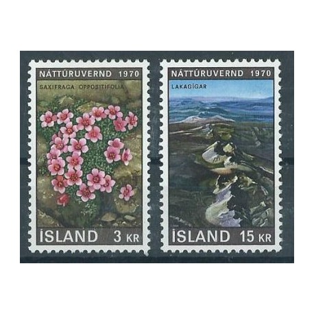 Islandia - Nr 447 - 48 1970r - Kwiaty - Krajobraz