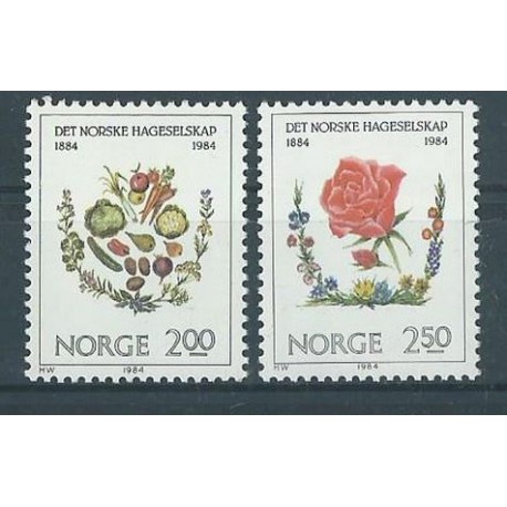 Norwegia - Nr 906 - 07 1984r - Warzywa - Kwiaty