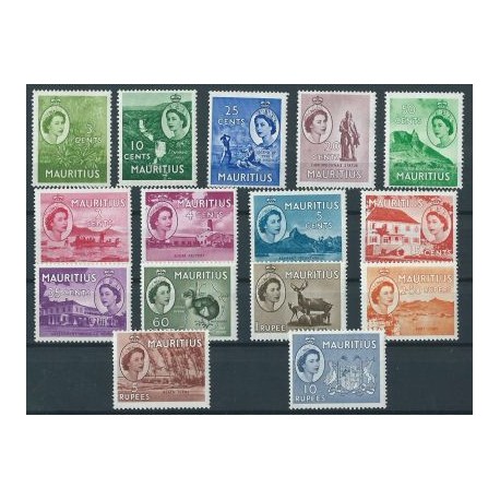Mauritius - Nr 243 - 57 1953r - Ptaki - Ssaki - Kol. angielskie