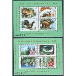 Rumunia - Bl 223 - 24 1986r - Kwiaty - Ptaki - Ssaki