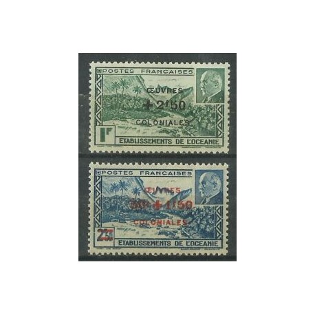 Oceania - Nr 188 - 89 1944r - Krajobraz - Kol. francuskie