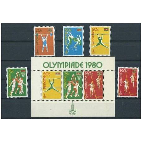 Surinam - Nr 905 - 09 Bl 25 1980r - Sport - Olimpiada