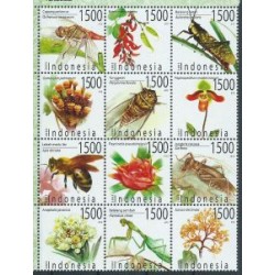 Indonezja - Nr 2364 - 75 2003r - Owady - Insekty - Kwiaty