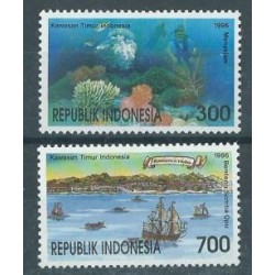 Indonezja - Nr 1671 - 72 1996r - Ryby - Marynistyka -  Płetwonurek