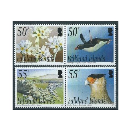 Falklandy - Nr 1015 - 18 2007r - Ptaki - Kwiaty