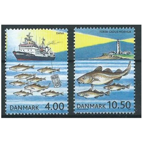 Dania - Nr 1316 - 17 2002r - Ryby - Latarnia