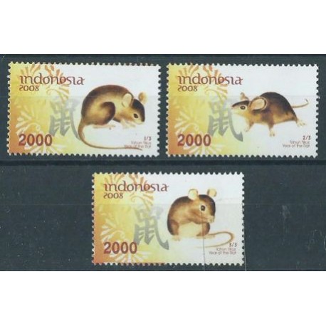 Indonezja - Nr 2590 - 92 2008r - Gryzonie