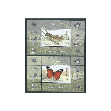 Katar - Bl 33 - 34 1998r - Insekty - Motyl