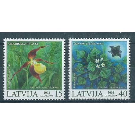 Łotwa - Nr 569 - 70 2002r - Kwiaty