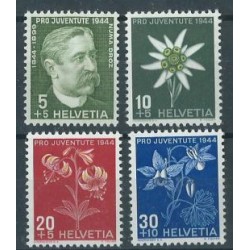 Szwajcaria - Nr 439 - 42 Pro Juventute 1944r - Kwiaty