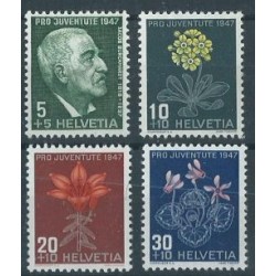 Szwajcaria - Nr 488 - 91 1948r - Kwiaty
