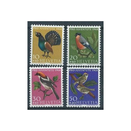 Szwajcaria - Nr 891 - 94 Pro Juventute 1968r - Ptaki