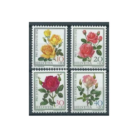 Szwajcaria - Nr 984 - 87 Pro Juventute 1972r  - Kwiaty