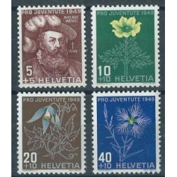 Szwajcaria - Nr 541 - 44 Pro Juventute 1949r - Kwiaty