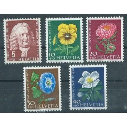 Szwajcaria - Nr 663 - 67 Pro Juventute 1958r - Kwiaty