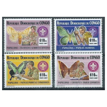 Kongo - Nr 1933 - 35 2007r - Motyle - Scauting