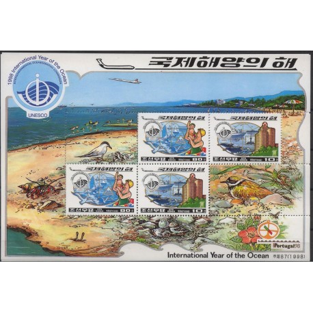 Korea N. - Bl 392 1998r - Ssaki  Morskie - Ptaki