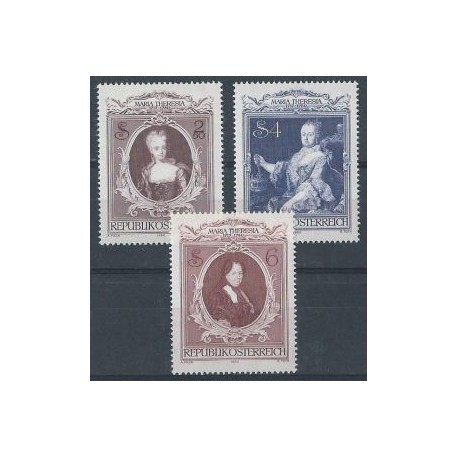 Austria - Nr 1638 - 40 1980r - Maria Teresa - Malarstwo