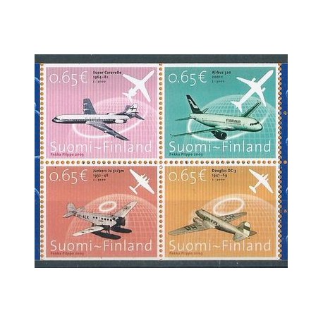 Finlandia - Nr 1641 - 44 MH 64 2003r - Samoloty