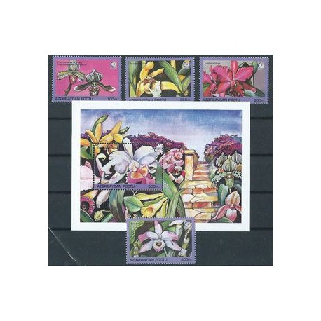 Azerbejdżan - Nr 249 - 52 Bl 16 1995r - Kwiaty