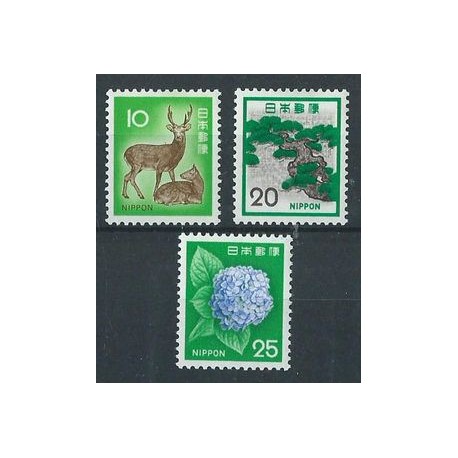 Japonia - Nr 1135 - 37 1972r - Ssaki - Kwiaty