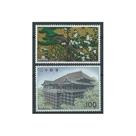 Japonia - Nr 1340 - 41 1977r - Architektura - Sztuka